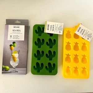 NWT! Bundle 2 Silicone Molds & 1 Cocktail Party Pickers Cactus Pineapple